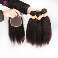 China manufacturer kinky straight weave hair bundle frontal closure hair