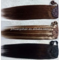 Wholesale cheap price virgin remy human hair silk ponytail