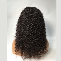 100% virgin human hair deep wave closure wig with Brazilian hair wholesale price